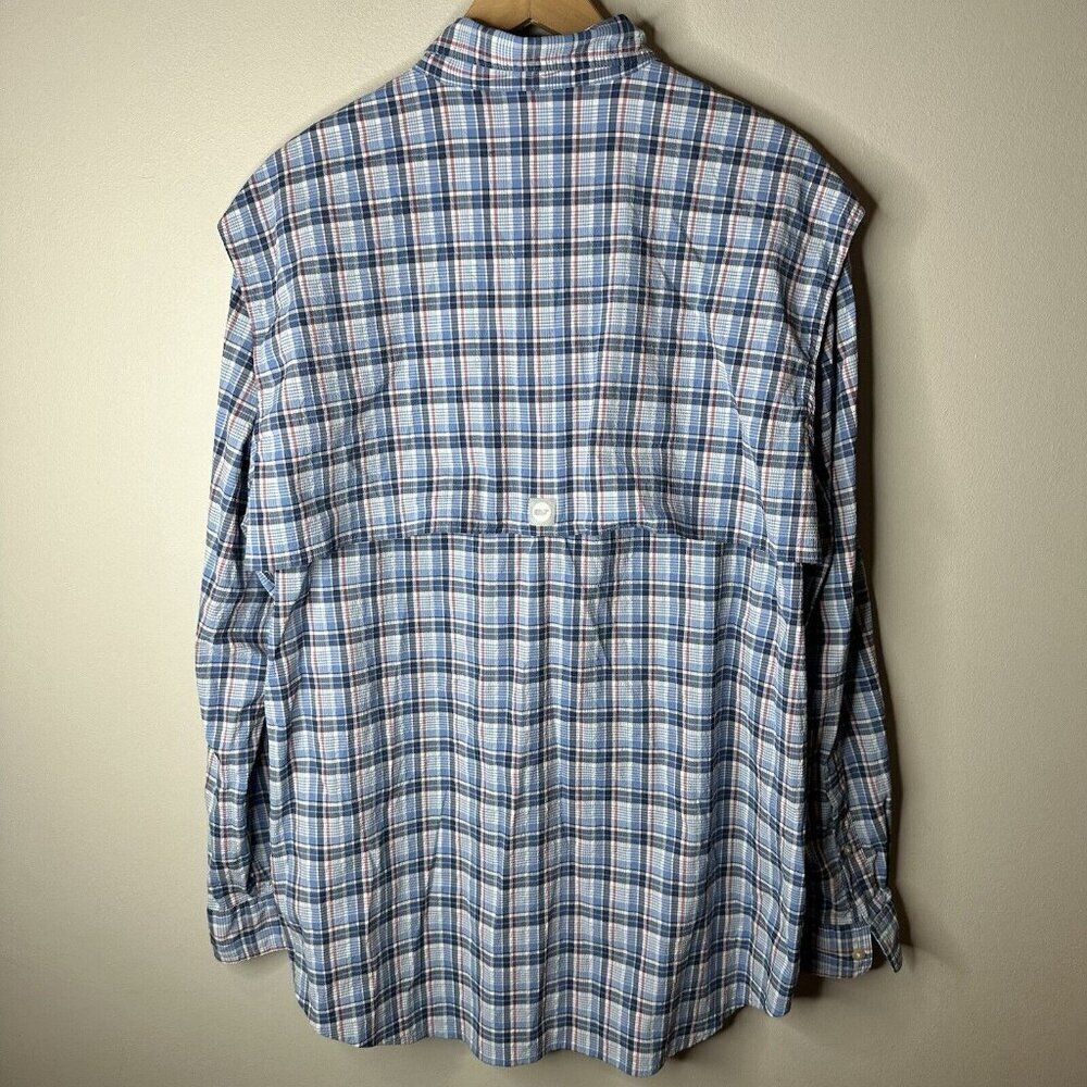 Vineyard Vines Harbor Shirt Mens L Blue Plaid Button Down Fishing Vented Outdoor - Picture 9 of 13